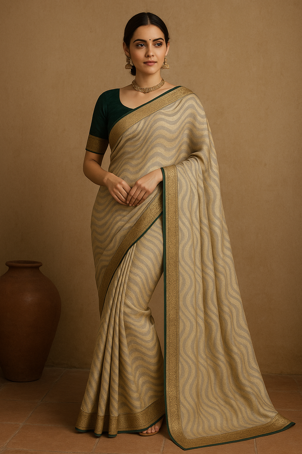 Yamini -Pure viscose saree (Biscotti)